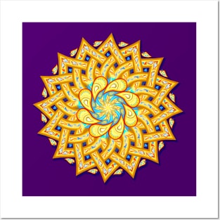 Mandala with ethnic Indian motifs Posters and Art